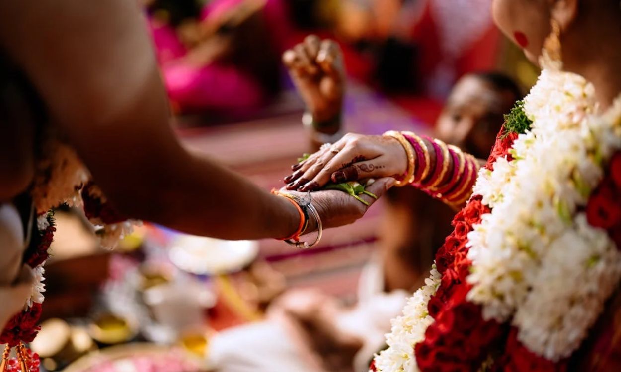 bride and groom during traditional weeding ceremony